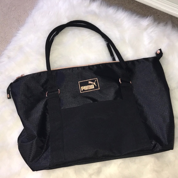 puma gym bag gold